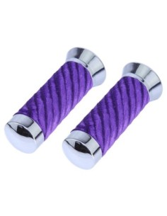 Custom Swirl Velour Grips 7/8 long 130mm Purple.